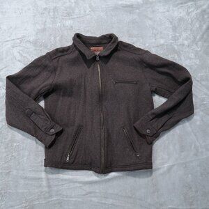 Agave Denim Co. Jacket Mens L Brown Knit Zip Up Coat Classic Fit Outdoors